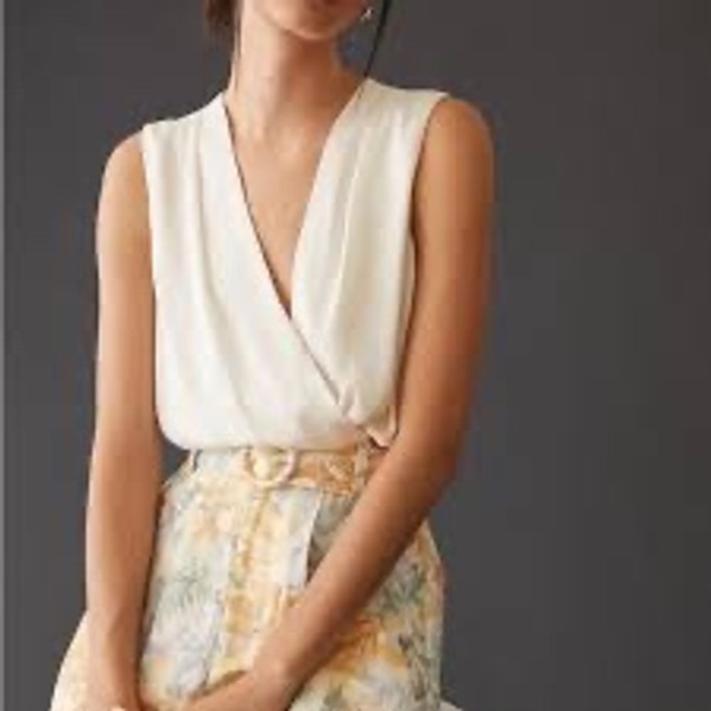Favorite‎ Daughter Sleeveless Bodysuit Ivory V-Neck Sleeveless XL